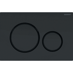 Obrázek GEBERIT Ovládací tlačítko Geberit Sigma20, pro 2 množství splachování Deska a ovládací tlačítko: lakování černé matné, s povrchovou úpravou easy-to-clean Designové kroužky: černá #115.882.16.1