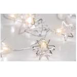 Obrázek Vánoční světelný řetěz s kovovými hvězdami, 120 cm, stříbrný
