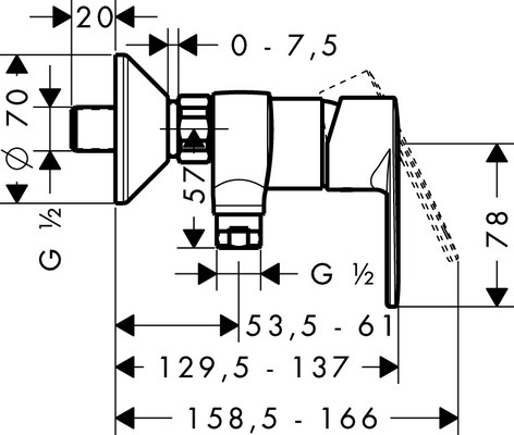 Obrázek HANSGROHE Talis E2 31662000 Baterie sprchová 31662000 chrom
