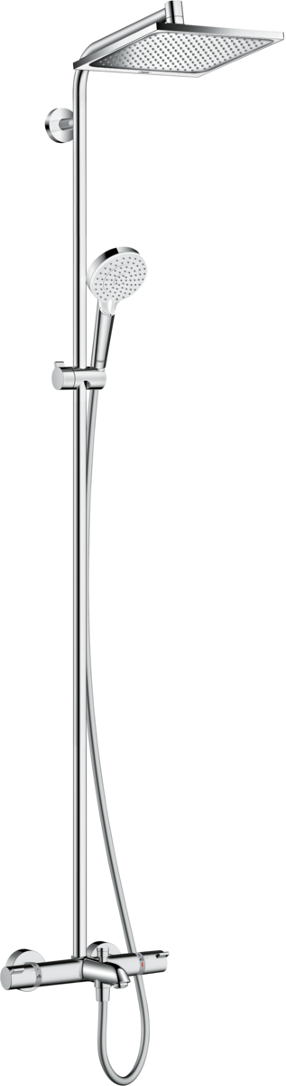 Bild von HANSGROHE Crometta E Showerpipe 240 1jet mit Wannenthermostat #27298000 - Chrom