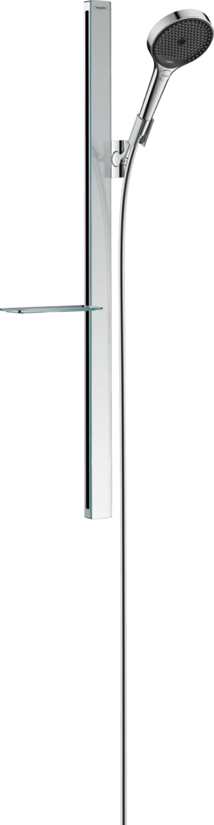 Obrázek HANSGROHE Rainfinity sprchová sada 130 3jet EcoSmart s tyčí 90 cm a poličkou na mýdlo #27672000 - chrom