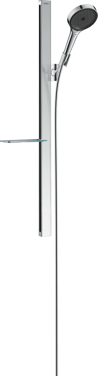 Bild von HANSGROHE Rainfinity Brauseset 130 3jet EcoSmart mit Brausestange 90 cm und Ablage #27672000 - Chrom