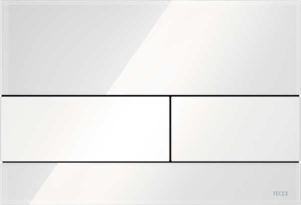 Bild von TECE TECEsquare WC-Betätigungsplatte Zweimengentechnik, Glas weiß glänzend, Tasten weiß glänzend #9240800