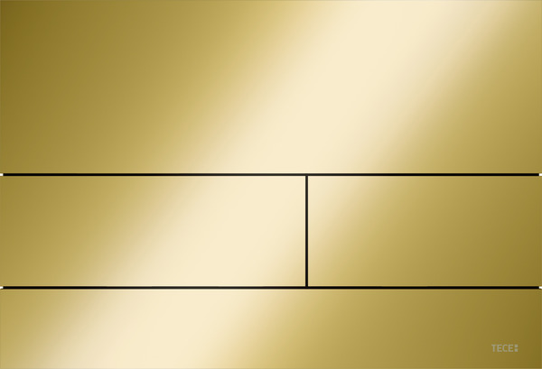Зображення з  TECE TECEsquare II, металева панель змиву для унітазу для системи подвійного змиву, полірована яскраво-золота, система подвійного змиву 9240839