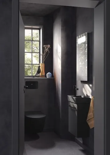 Obrázek VILLEROY BOCH Instalační systémy ViConnect WC ovládací deska 200G, 2-splachovací, černé lesklé sklo #922400RB