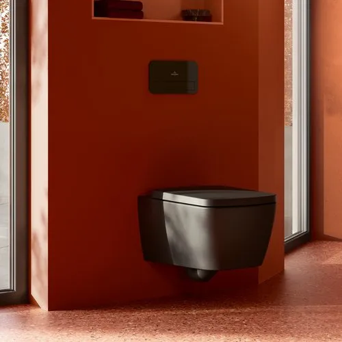 Obrázek VILLEROY BOCH Instalační systémy ViConnect WC ovládací deska 200G, 2-splachovací, černé lesklé sklo #922400RB
