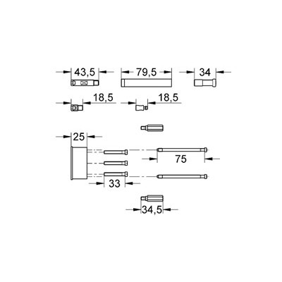 Ảnh của GROHE Prodlužovací set chrom #46191000