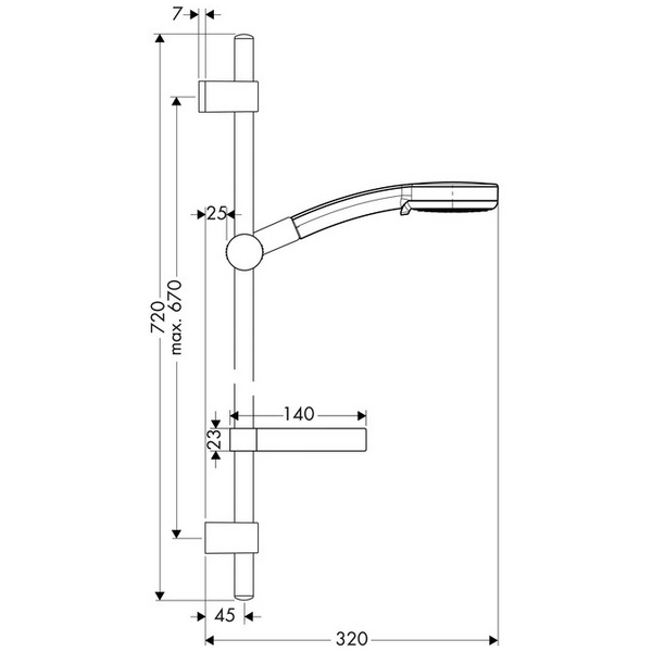 Зображення з  HANSGROHE VERSO Vario Unica sprchový set 27183002 chrom