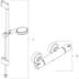 Obrázek HANSGROHE Crometta Vario sprchová souprava na stěnu s termostatem Ecostat 1001 CL a sprchovou tyčí 65 cm #27812400 - bílá/chrom