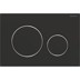 Obrázek GEBERIT Ovládací tlačítko Geberit Sigma20, pro 2 množství splachování Deska a ovládací tlačítka: černá Designové kroužky: leskle pochromované #115.882.KM.1