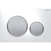 Obrázek GEBERIT Ovládací tlačítko Geberit Sigma20, pro 2 množství splachování Deska a ovládací tlačítka: pochromovaná lesklá Designové kroužky: matně pochromované #115.882.KH.1