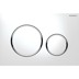 Obrázek GEBERIT Ovládací tlačítko Geberit Sigma20, pro 2 množství splachování Deska a ovládací tlačítka: bílá Designové kroužky: pozlacené #115.882.KK.1