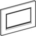 Obrázek GEBERIT Ovládací tlačítko Geberit Sigma30, pro splachování Start/Stop, přišroubovatelné Deska a ovládací tlačítko: bílé Designový proužek: pochromovaný lesklý #115.893.KJ.1